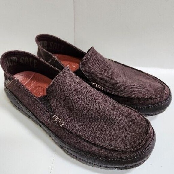 CROCS Other - Crocs Mens 14773 Brown Round Toe Slip On Comfort Loafers Shoes Size 8